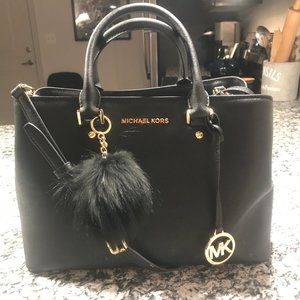 Michel Kors Handbag, Wallet, and Matching Pom Pom